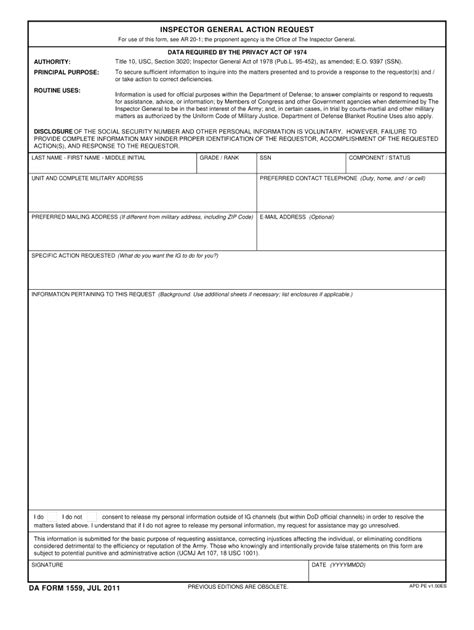 Da Form 1559 Fill Out And Sign Online Dochub