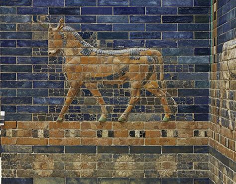 Glazed Brick Relief Showing A Bull Reign Of Nebuchadnezzar 605 562