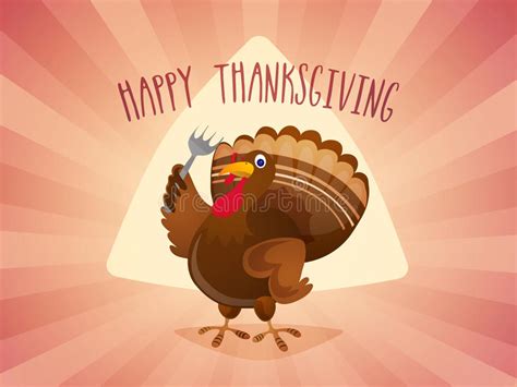 Turkey Bird For Thanksgiving Day Celebration Stock Illustration