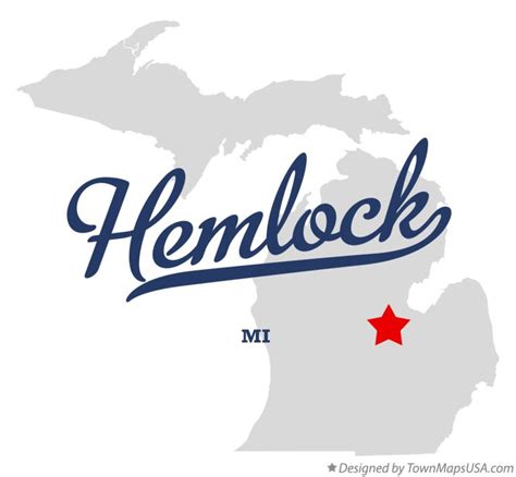 Map Of Hemlock Mi Michigan