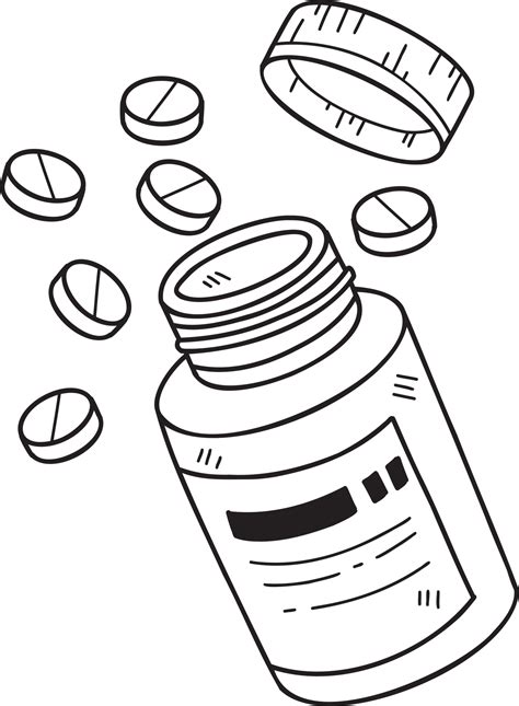 Hand Drawn Pills And Medicine Bottles Illustration 15285123 Png