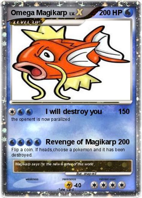 Pokémon Omega Magikarp I Will Destroy You My Pokemon Card