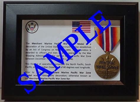 Merchant Marine Pacific War Zone Medal Merchant Marine War Medals