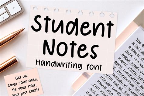 Student Notes Handwritten Font Handwriting Font Otf Fonts Etsy