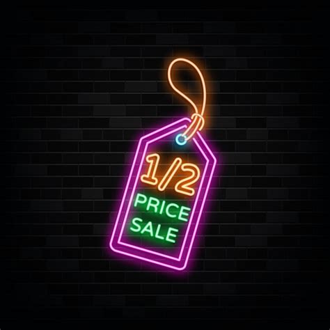Premium Vector Price Sale Neon Signs Design Template Neon Style
