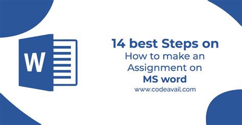14 Best Steps On How To Make An Assignment On Ms Word