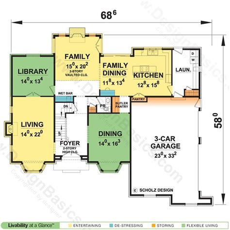 Montgomery A 55720 French Country House Plan 2 Stories 4 Bedrooms