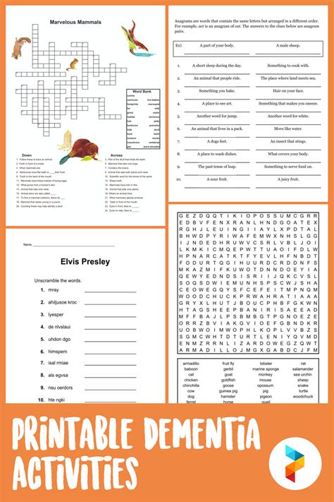 Extra Large Print Free Printable Word Games For Dementia Patients