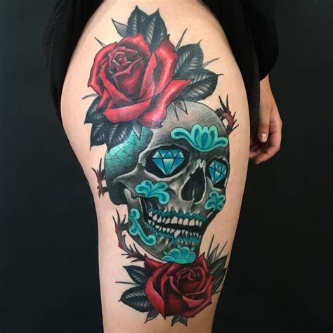 50 Sugar Skull Tattoo Designs For Dia De Muertos Tats N Rings