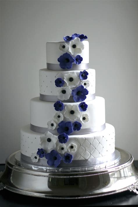 Jonelle And Garys Purple Flower Wedding Cake