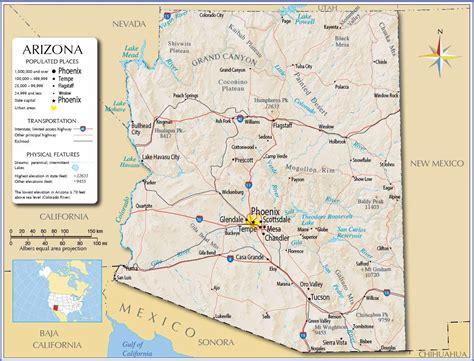 Az State Map With Cities Oconto County Plat Map