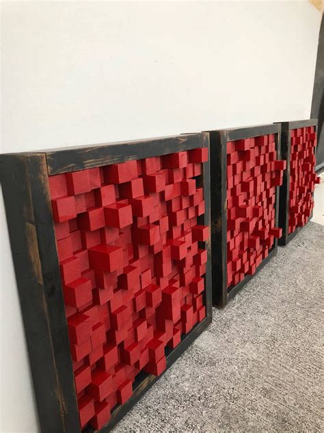 3 Distressed Reclaimed Wood Sound Diffuser Acoustic Panels Etsy
