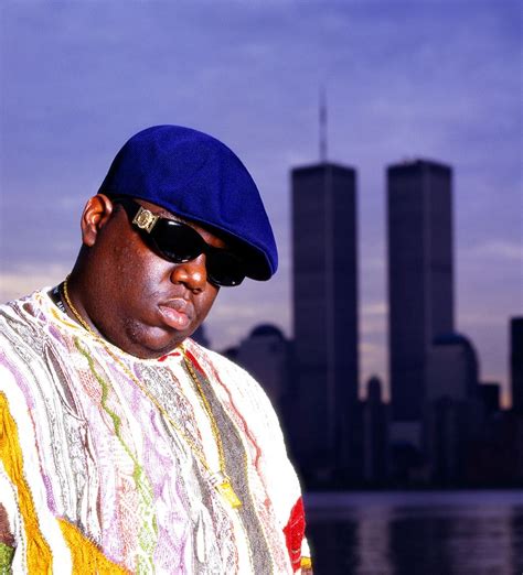Notorious Big Standing In Front Of The Former World Trade Center
