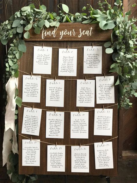Find Your Seat Seating Chart Board Rustic Seating Sign Wood Etsy Weddingdecorations Seating