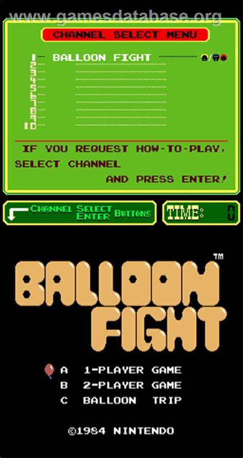 Balloon Fight Arcade Artwork Title Screen