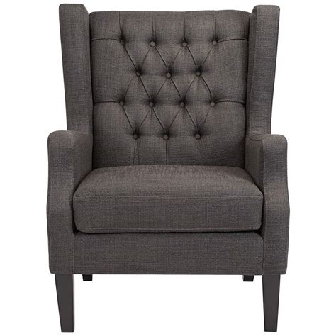 Roan Charcoal Gray Wingback Button Tufted Accent Chair 7d057 Lamps