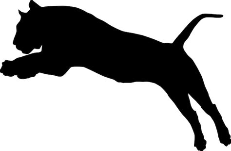 Premium Vector The Silhouette Of A Jumping Tiger Isolated On A White