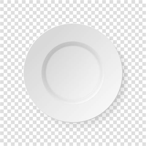 Premium Vector White Dish Plate Isolated On Transparent Backdrop