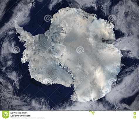 Antarctica Space Satellite View Snow Ice Stock Image