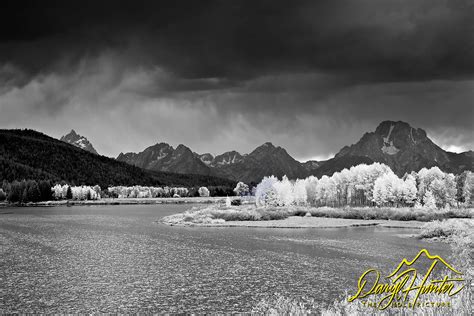 Black And White Of Grand Tetons And Oxbow Bend In Autumn The Hole