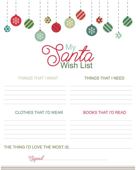 Best Printable Christmas Gift Wish List Pdf For Free At Printablee