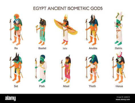 Egypt Ancient Gods Set Including Ra Bastet Isis Anubis Osiris Set Ptah Maat Thoth Horus