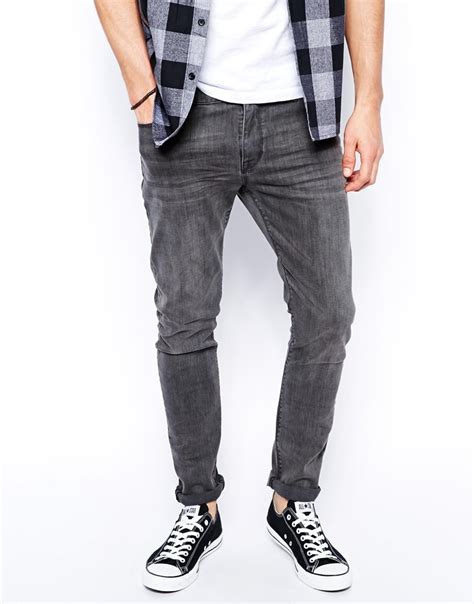 Asos Denim Super Skinny Jeans In Dark Grey Wash In Grey For Men Lyst