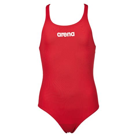 Arena Solid Pro Girls Swimsuit Red