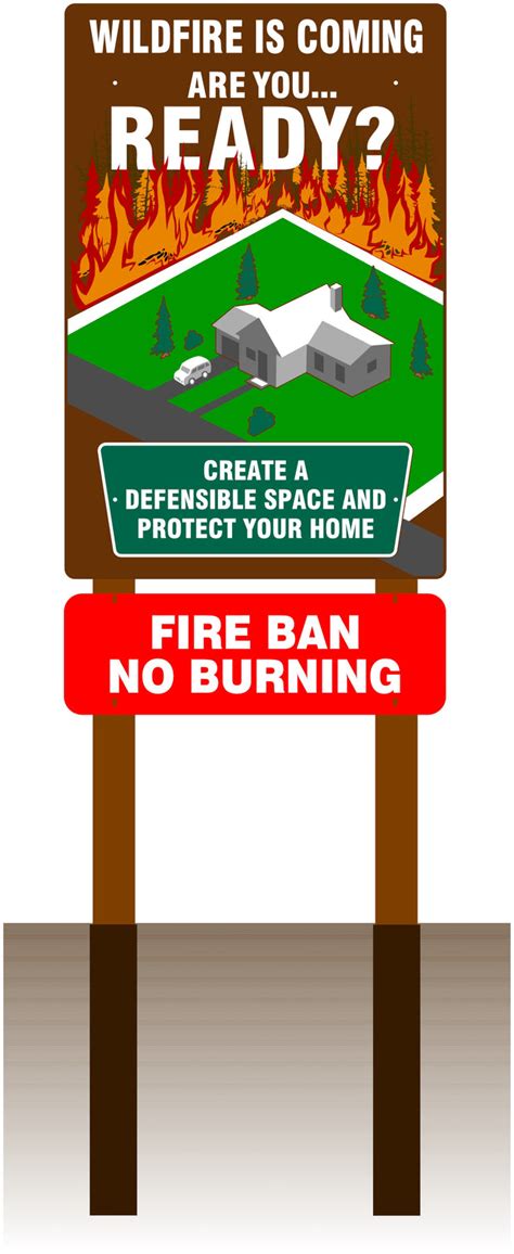 Defensible Space Hoa Fire Danger Sign Smokey Zone Smokeyzone