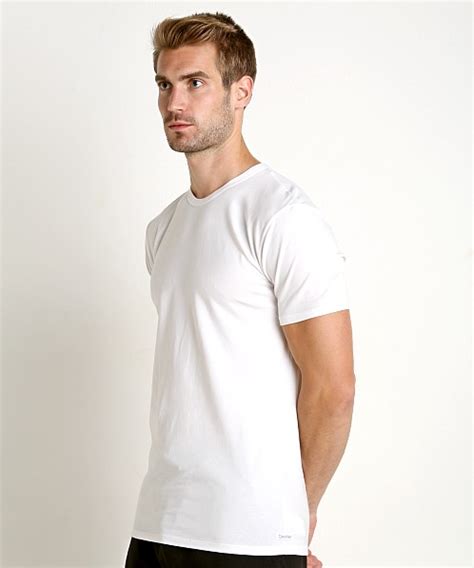 calvin klein cotton stretch crew neck shirt 2 pack white nb1178 100 free shipping at lasc