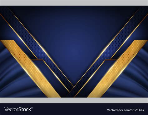 Luxury Blue Background With Golden Lines Vector Image
