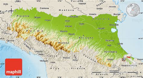 Physical Map Of Emilia Romagna Shaded Relief Outside
