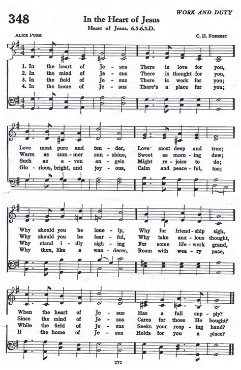 In The Heart Of Jesus Hymn Satb Hymns Lyrics Gospel Song Lyrics