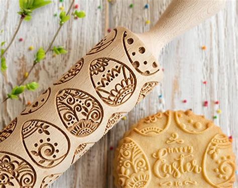 Laser Engraved Embossing Rolling Pins For Cookies By Make8bake