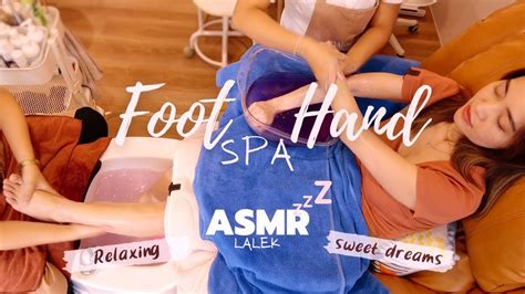 asmr foot and hand spa🧡scrub massage mask nourish real spa experience youtube