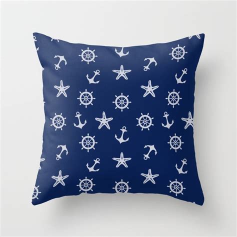 Nautical pillow covers blue pillow covers nautical pillows pillow set cover pillow pillow fight pillow talk coral throw pillows navy blue pillows. Buy Navy Blue Nautical Pattern Throw Pillow by newburydesigns. Worldwide shipping available at ...