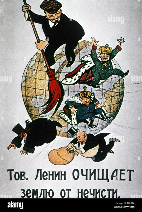 Russian Poster Lenin Ncomrade Lenin Cleans The World Of Filth