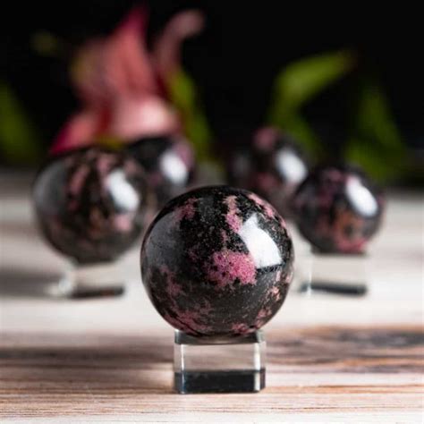 Rhodonite Spheres The Crystal Apothecary Co