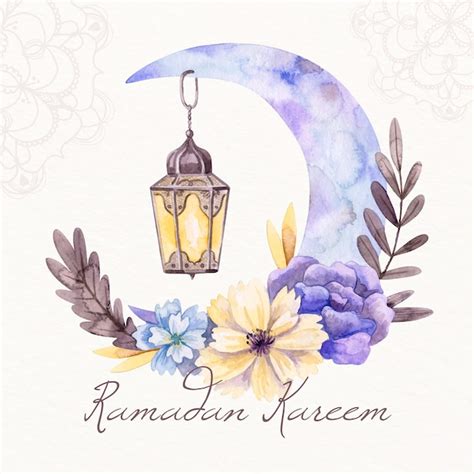 Watercolor Ramadan Concept Free Vector