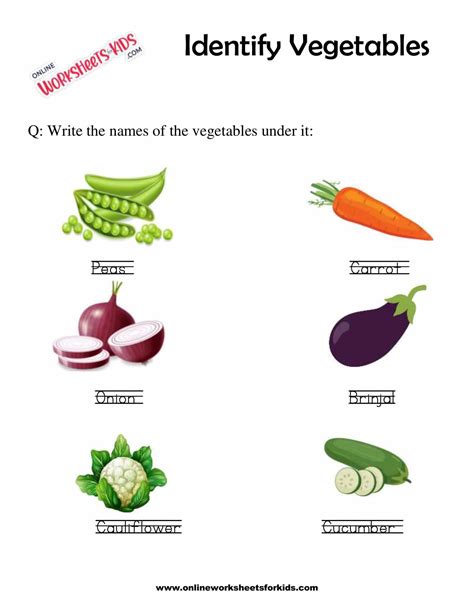 Fruit Vegetable Worksheets K5 Learning Identifying Fruits And