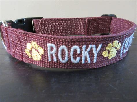 Personalized Dog Collar Dog Collar With Embroidered Name And Etsy