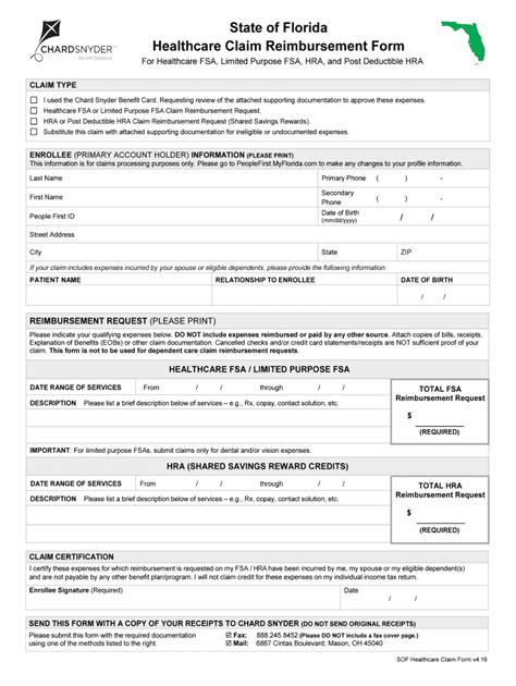 Healthcare Claim Reimbursement 2019 2023 Form Fill Out And Sign