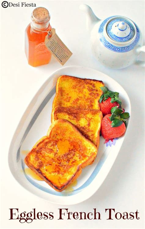 Eggless French Toast Sweet Version French Toast Without Eggs With Custard Pd Desi Fiesta