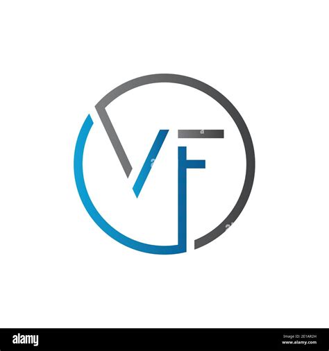 Initial Circle Vf Letter Logo Creative Typography Vector Template