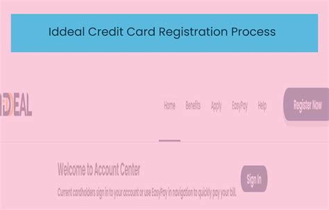 Iddeal Credit Card Registration And Login Process