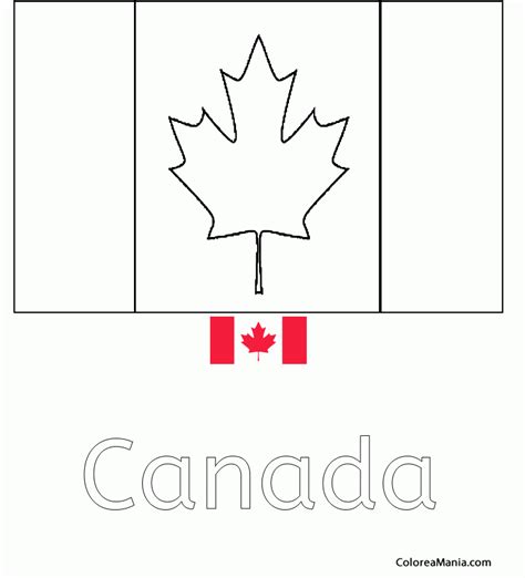 Colorear Canada Canadá Banderas de paises dibujo para colorear gratis