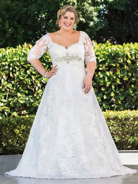 Plus Size Wedding Dresses With Sleeves Dressed Up Girl