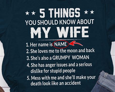 5 Things You Should Know About My Wife T Shirt Funny Husband Etsy