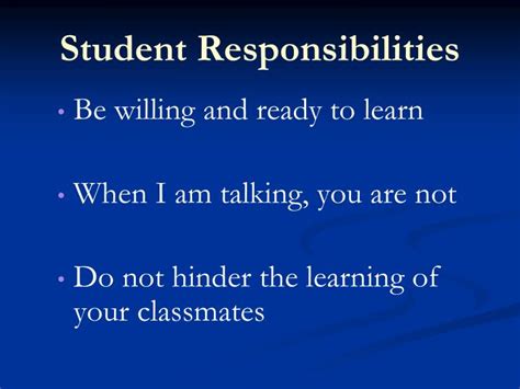 Ppt Student Responsibilities Powerpoint Presentation Free Download