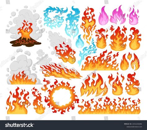 Cartoon Burning Fire Flame Spurts Vector Stock Vector Royalty Free